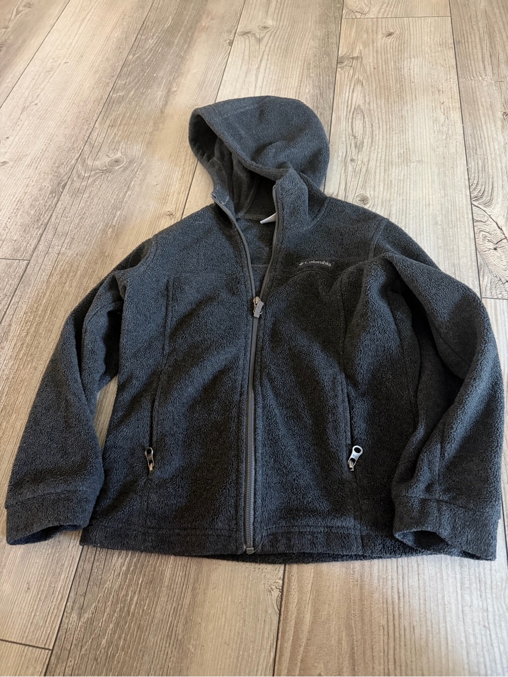 Columbia Kids Black Hooded Fleece Zip Jacket